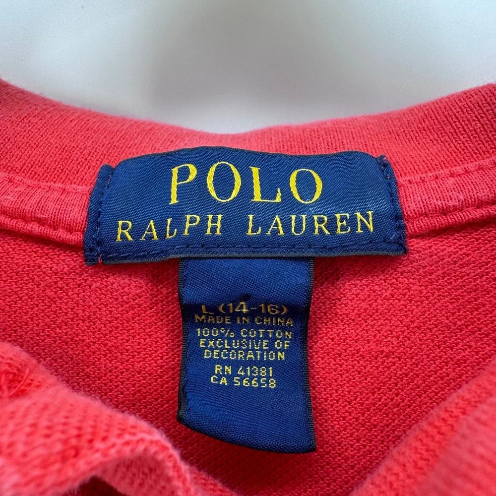 Polo Ralph Lauren Boys L 14-16 Shirt Bundle Pink Orange Red Gingham Big Pony Lot